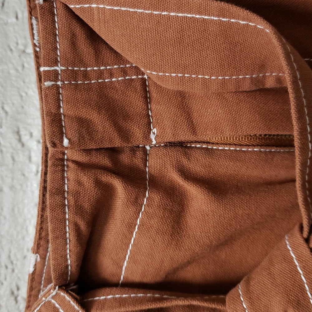 High-Waist Tie-Belt Women's Shorts — Rust Brown - Picture 3 of 5